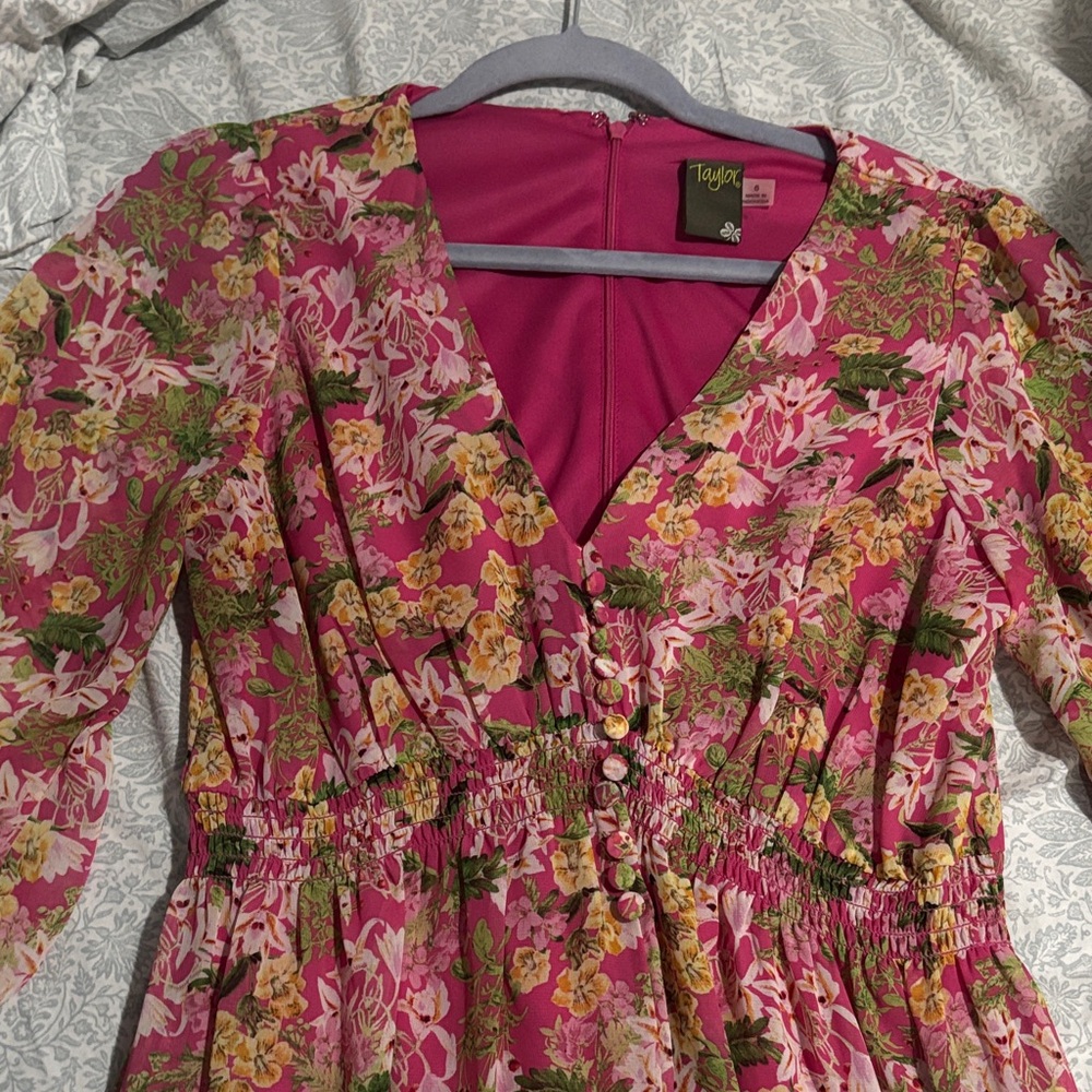 Taylor Pink Floral Dress